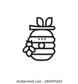 Beehive vector icon. Emblem isolated on white background. Modern simple icon style for graphic and web design, logo. EPS10 - Vector 