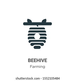 Beehive vector icon on white background. Flat vector beehive icon symbol sign from modern farming collection for mobile concept and web apps design.