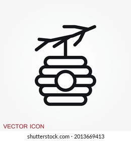 Beehive vector icon. beehive sign on background.