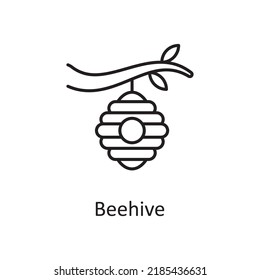 Beehive Vector Outline Icon Design Illustration. Miscellaneous Symbol On White Background EPS 10 File