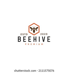 Vector de plantilla de logotipo de Beehive
