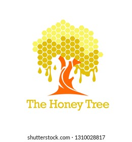 Beehives Tree Vector Logo Concept