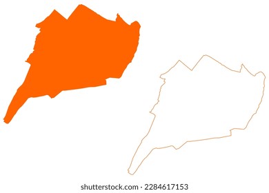 Beek municipality (Kingdom of the Netherlands, Holland, Limburg province) map vector illustration, scribble sketch Baek map