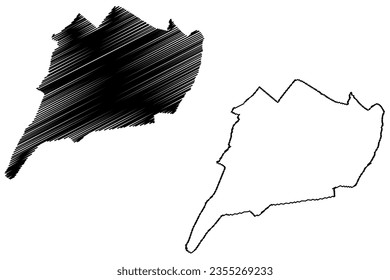 Beek municipality (Kingdom of the Netherlands, Holland, Limburg province) map vector illustration, scribble sketch Baek map