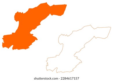 Beekdaelen municipality (Kingdom of the Netherlands, Holland, Limburg province) map vector illustration, scribble sketch Baekdale map