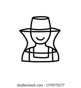 icono del doodle beekeeper, ilustración vectorial