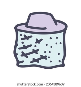 beekeeper hat color vector doodle simple icon