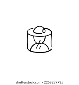 Beekeeper Hat Line Style Icon Design