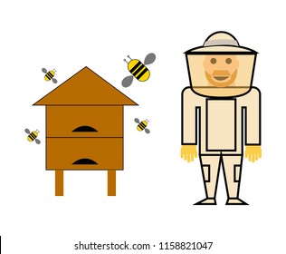 Beekeeper with honey box