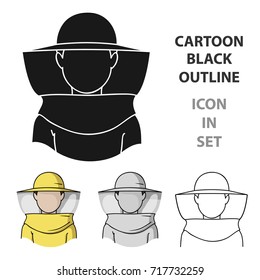Beekeeper icon in cartoon style isolated on white background. Apairy symbol stock vector illustration