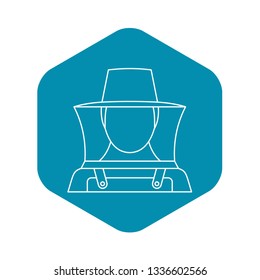 Beekeeper icon. Outline illustration of beekeeper vector icon for web