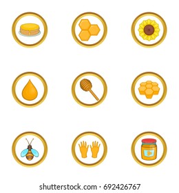 Beekeeper icons set. Cartoon set of 9 beekeeper vector icons for web isolated on white background