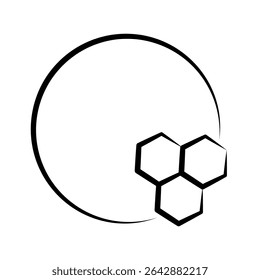 beekeeper logo on white background. outline icon honeycomb. logo for beekeepers company. apiary. bee work. bees collect honey. honeycomb