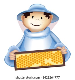 Beekeeper man icon. Cartoon of beekeeper man vector icon for web design isolated on white background