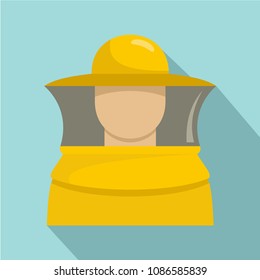 Beekeeper man icon. Flat illustration of beekeeper man vector icon for web design