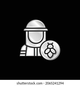 Beekeeper silver plated metallic icon