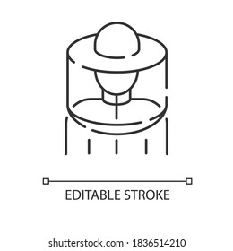Beekeeper suit linear icon. Apiarist protective workwear. Thin line customizable illustration. Contour symbol. Apiary worker, bee farm employee vector isolated outline drawing. Editable stroke