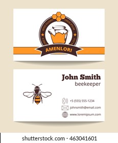 Beekeeper vector business card template