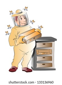 Beekeeper, vector illustration