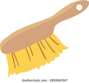 Beekeeper's wooden sweeping brush cartoon vector illustration