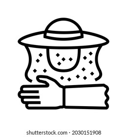 vector de icono de línea de ropa de apicultura. cartel de ropa de apicultura. símbolo de contorno aislado ilustración negra