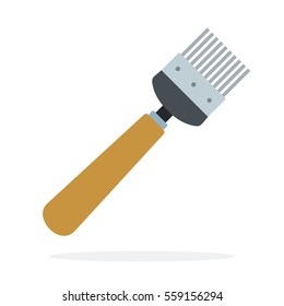 Beekeeping Fork vector flat material design object. Isolated illustration on white background.