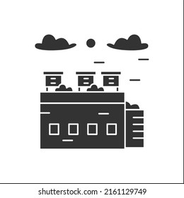 Beekeeping glyph icon. Modern bee farms on skyscrapers use roof.Ecological bee farm.Urban gardening concept. Filled flat sign. Isolated silhouette vector illustration