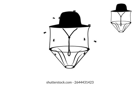 Beekeeping  Hat, black isolated silhouette
