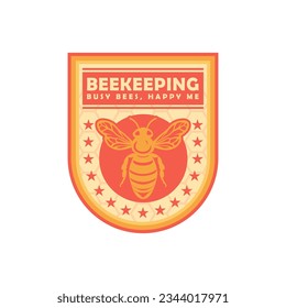 Beekeeping Hobby Badge Logo Design. The concept for shirt, print, or tee.