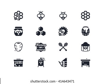 Beekeeping and honey icons. Lyra series