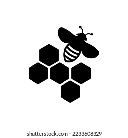 Beekeeping icon or Bee Farm Icon Isolated on White Background. Honey and beekeeping icons. Beekeeping icon suitable for mobile applications and websites. Or related content about honey bees.