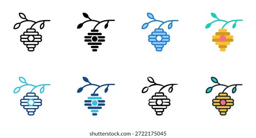 Los iconos de apicultura establecen una colección de estilo múltiple. Trazo editable 
