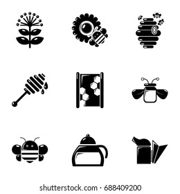 Beekeeping icons set. Simple set of 9 beekeeping vector icons for web isolated on white background