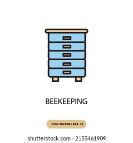 beekeeping icons  symbol vector elements for infographic web