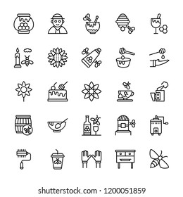 Beekeeping Line Vector Icons 