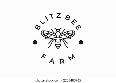 beekeeping mono line logo premium