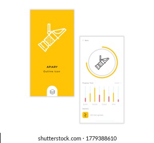 BEEKEEPING outline icon in a time progress template