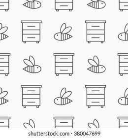 Beekeeping seamless pattern