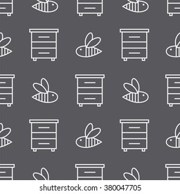 Beekeeping seamless pattern