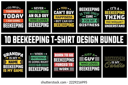 Beekeeping T Shirt Design Set Vector