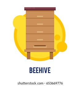 Beekeeping vector concept with different  items. Modern flat style vector. Honey illustration. Apiary concept.