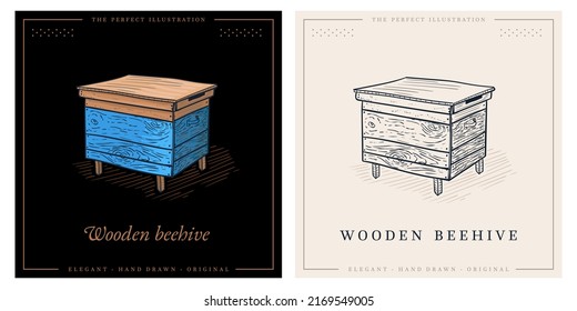 Beekeeping wooden beehive for honey gathering
