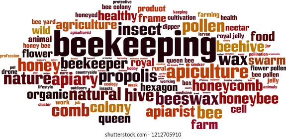 Beekeeping word cloud concept. Vector illustration