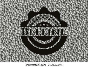 Emblema negro beeline con fondo de burbujas grises. Vintage. Ilustración vectorial. Detallado. 