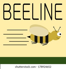 beeline graphic design with flying honey bee