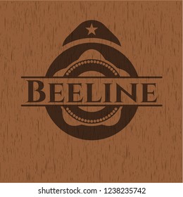 Beeline realistic wooden emblem