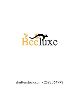 Beeluxe Business logo design with Bee and Cangaroo icon vector illustration.