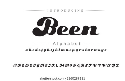 Been Font. Alphabet. Script. Typeface. Label .Vintage typeface. For labels and different type designs