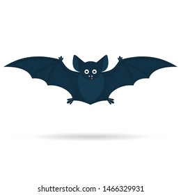 Been a Halloween cute bat with a drop of blood isolated on a white background. Vector illustration.