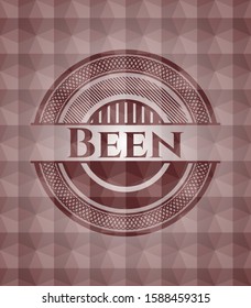 Been red geometric emblem. Seamless.